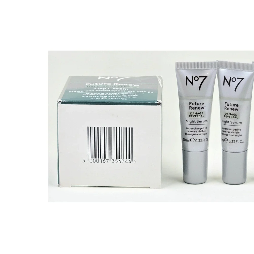 No7 Future Renew Skincare Set 50ml Day Cream 2x 10ml Night Serum SPF 25 NEW